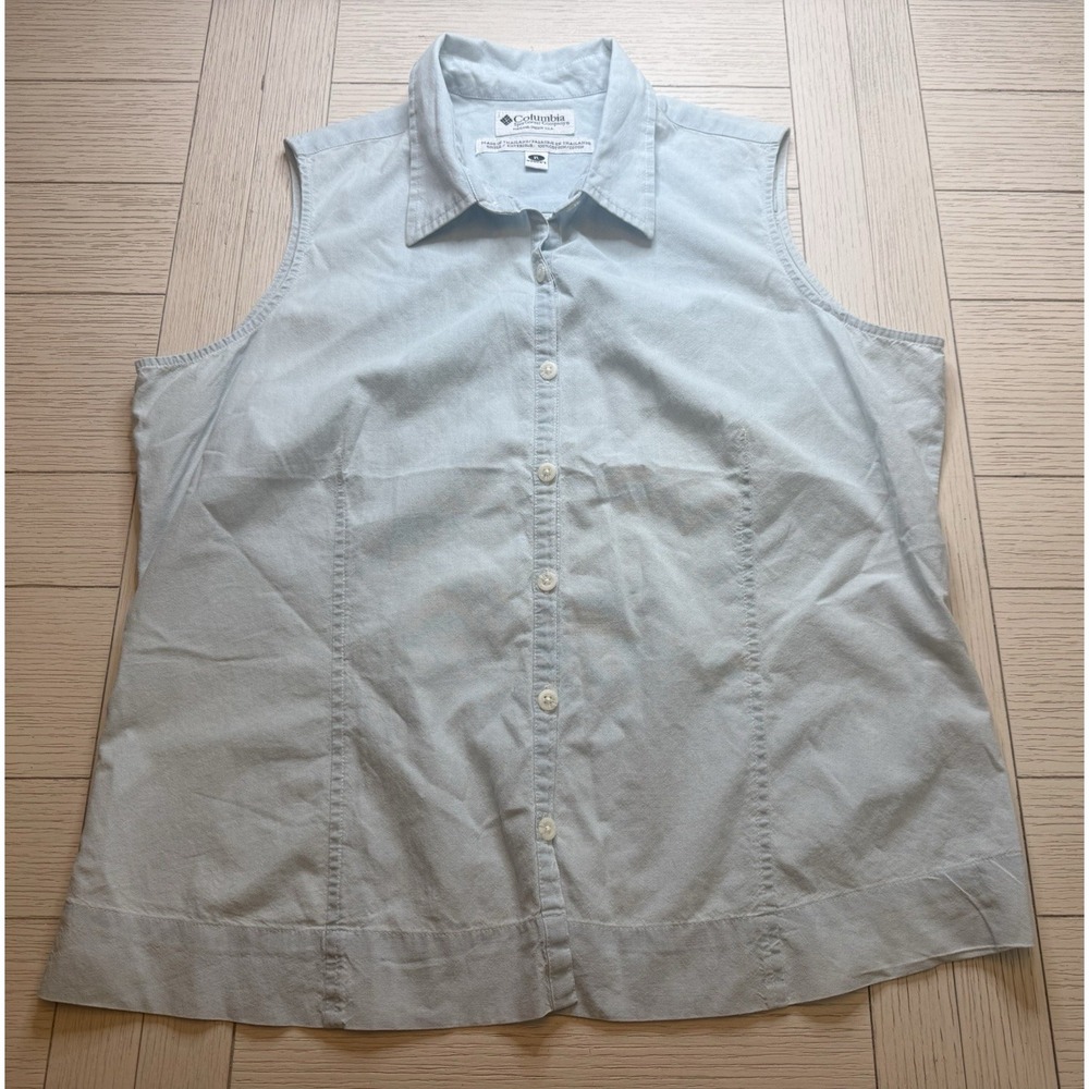 Columbia Shirt Womens‎ XL Sleeveless Button Up Hiking outdoors top. 100% Cotton